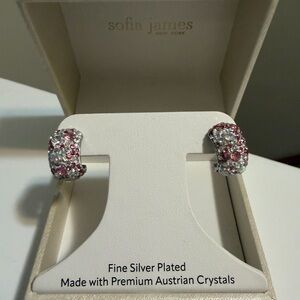NWOT Sofia James Silver-Plated Crystal Earrings